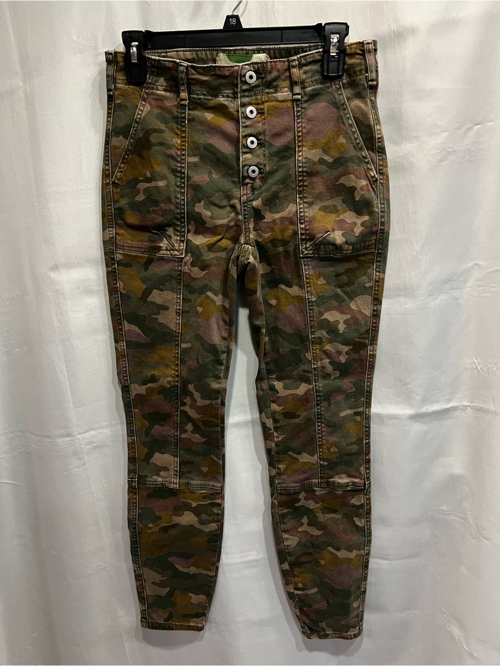 Anthropologie Jefferson Slim Skinny Camo Utility Pants Button Fly Size 28